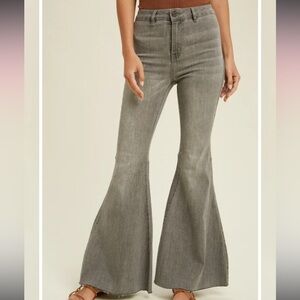 Buckle Wishlist Charcoal Gray Women's Flared Jeans